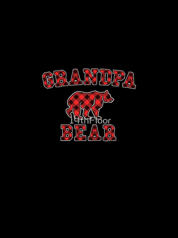 Grandma Bear Red Buffalo Plaid Matching Family Christmas by 14thFloor