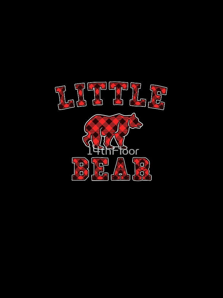 Little Bear Red Buffalo Plaid Matching Family Christmas by 14thFloor