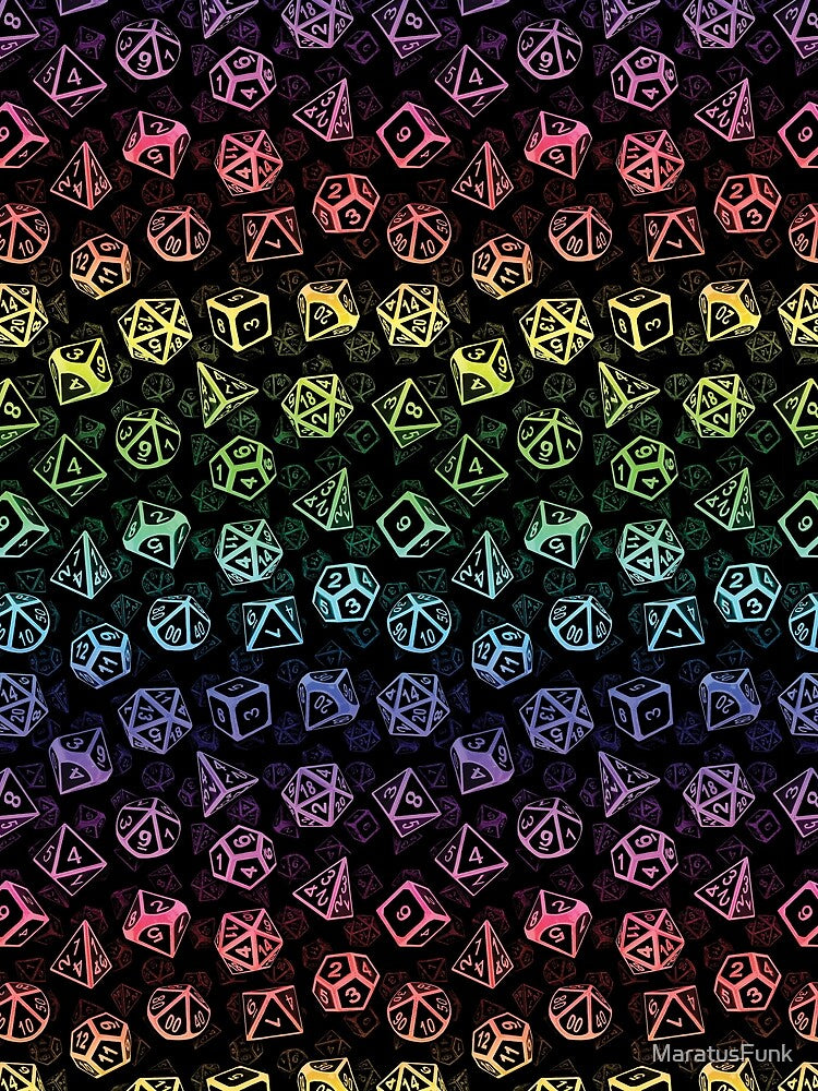 D20 Dice Set Pattern (Rainbow) by MaratusFunk