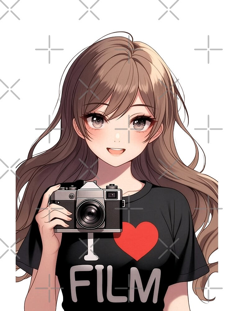 Film Photography Anime Girl I Love Film | Poster | Sticker by Amber Sky Creations