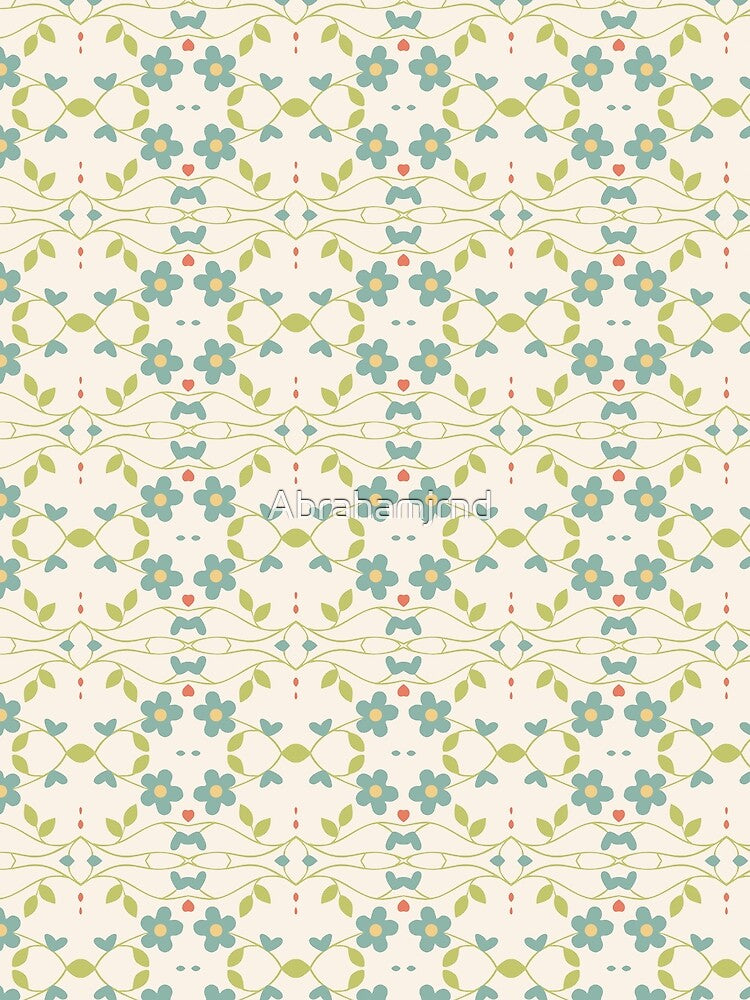flowers colorful vintage floral seamless repeat pattern by Abrahamjrnd