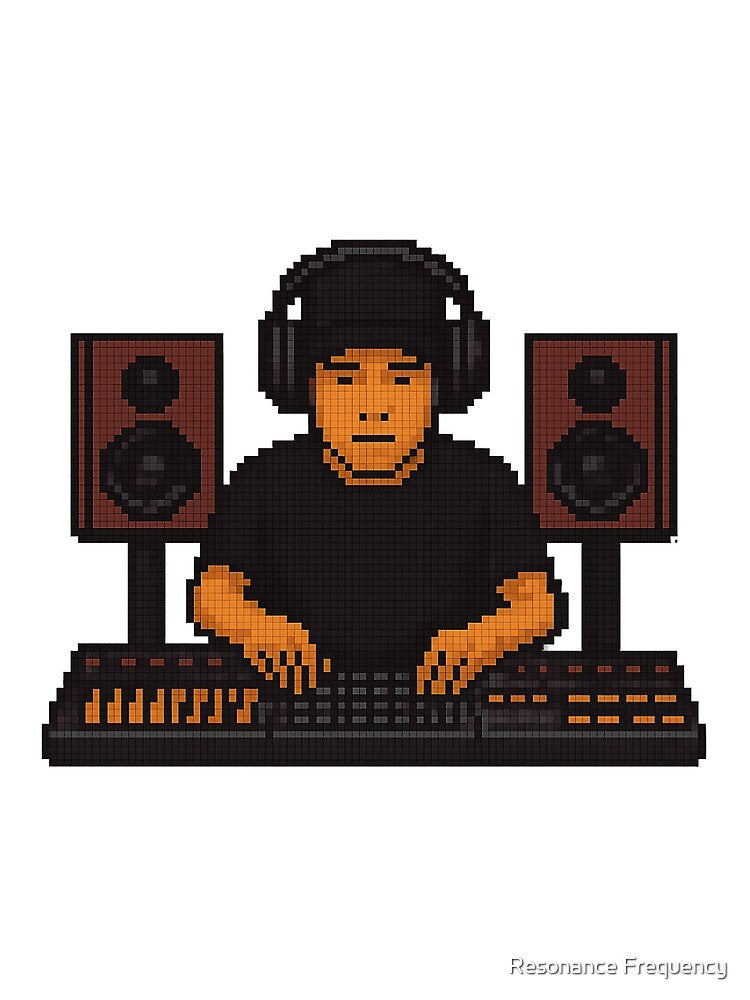 Pixel Art DJ Retro 8-bit Music Producer Gaming Aesthetic by Resonance Frequency
