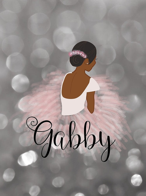 African American Ballerina Dancer Personalized Name GABBY by umeimages