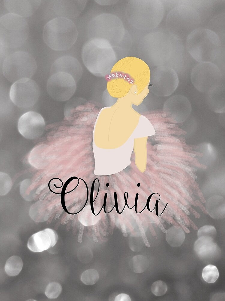 Blonde Ballerina Girl Dancer Personalized Name Olivia by umeimages