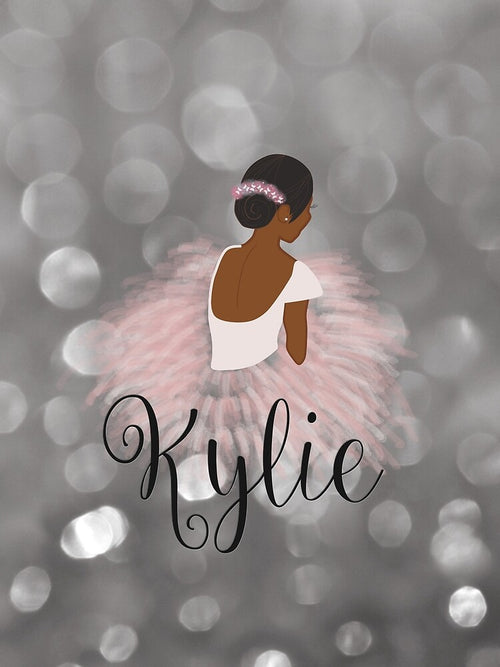 African American Ballerina Dancer Personalized Name KYLIE by umeimages
