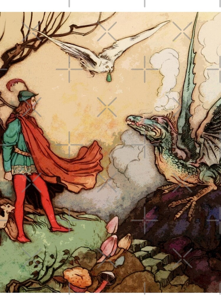 Dragon Prince Vintage illustration by Warwick Goble by Bellathewilde