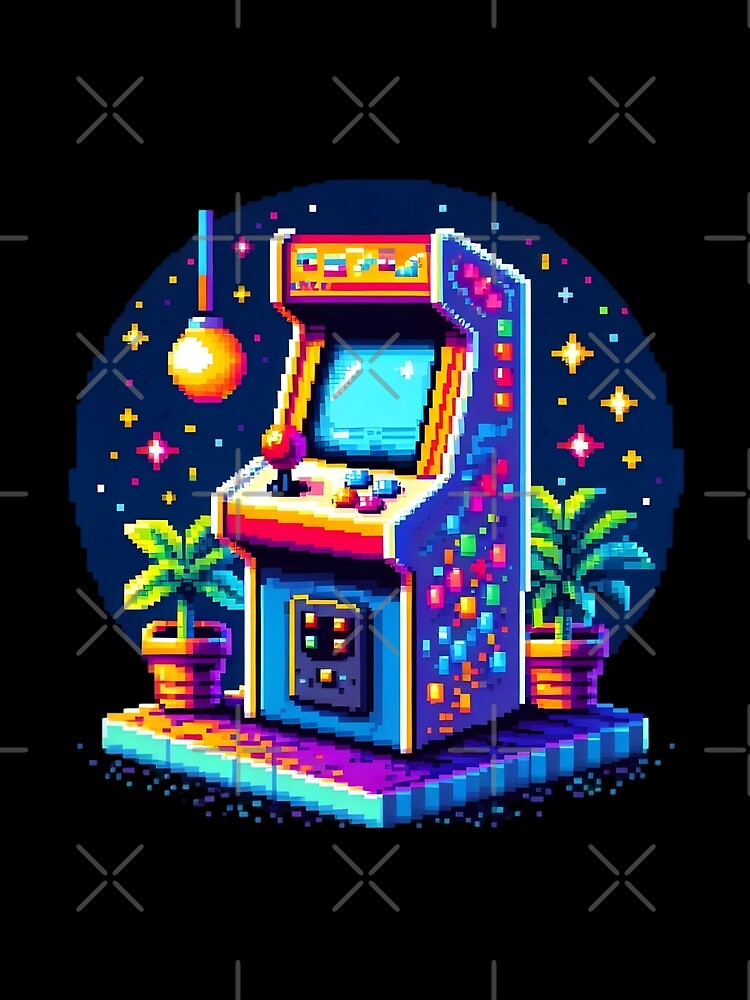Retro Arcade Machine Pixel Art – Neon Gamer Style by Closeddog