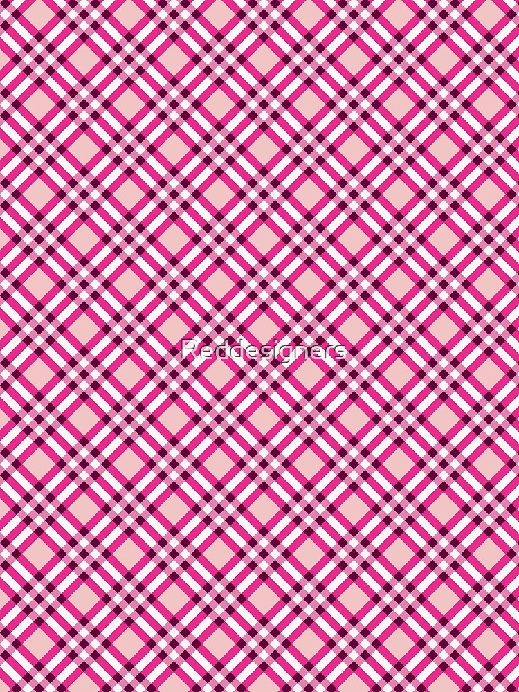 Trendy - Pink - Grid - Checkered - Design by Art Like Wow