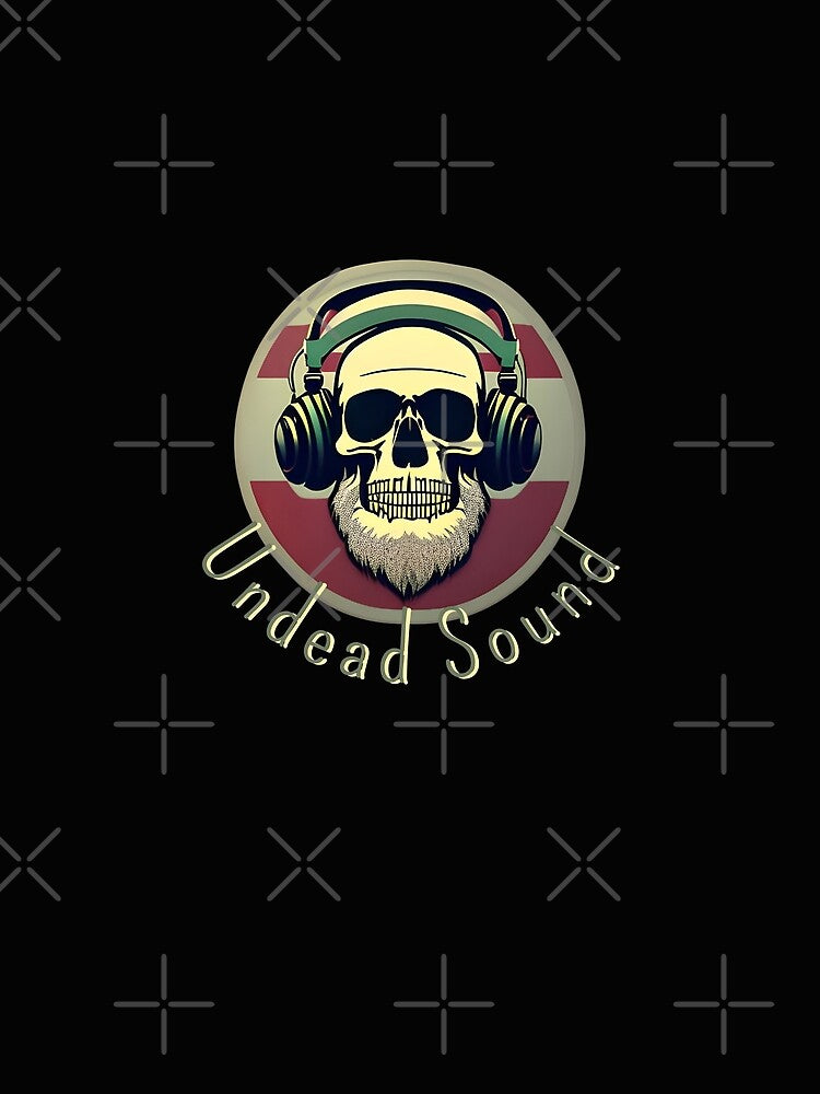 Undead Sound Beard Skull with Headphones Retro Design by Sanctum Cosmos