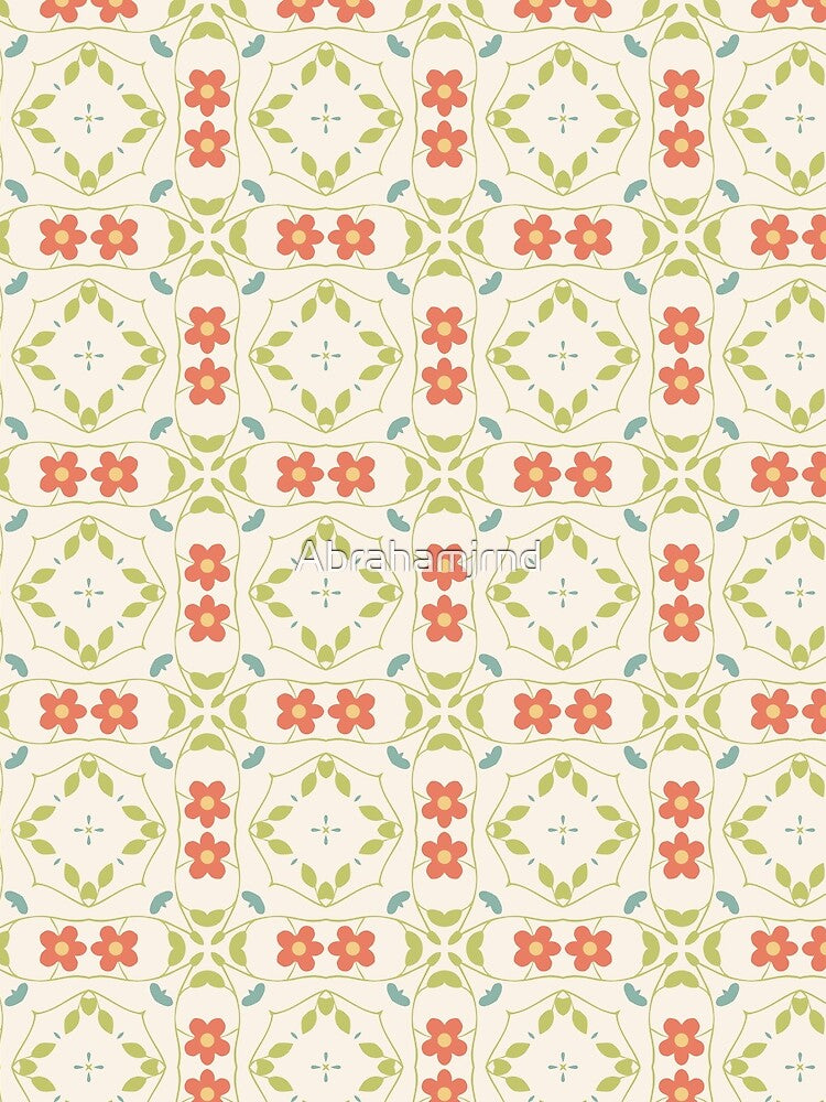 abstract flowers pattern vintage seamless colorful repeat by Abrahamjrnd