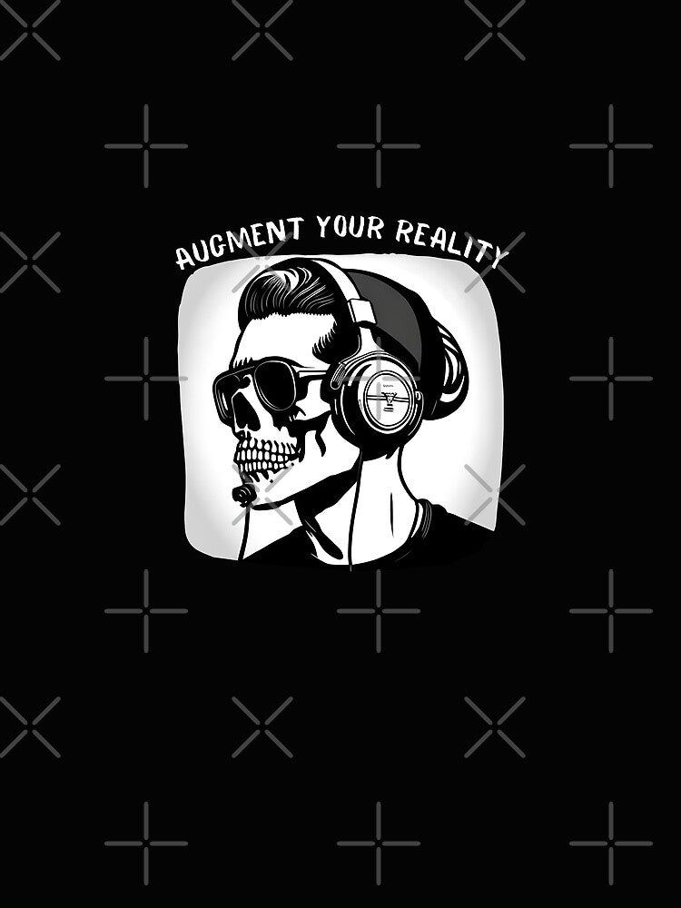 Augment Your Reality Skull With Hipster Headphones Artistic Design by Sanctum Cosmos