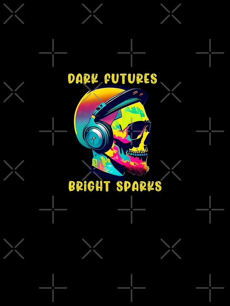 Dark Futures Bright Sparks, Skull with Headphones Artistic Design by Sanctum Cosmos