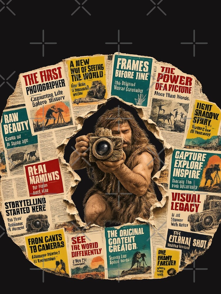 The First Photographer Vintage Newspaper Collage by NucciCollective