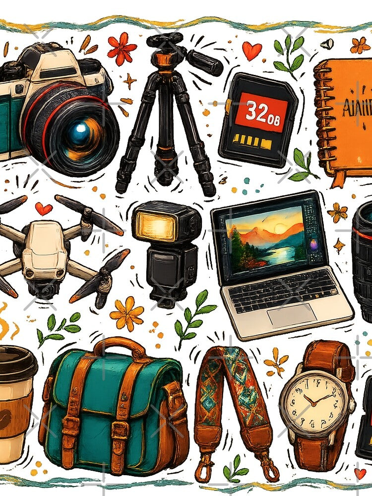 Photographer Essentials Vintage Camera Collage by NucciCollective