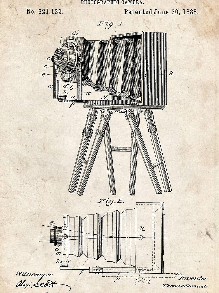 1885 Camera Invention Patent Art by Stephen Chambers / The Pop Art Factory
