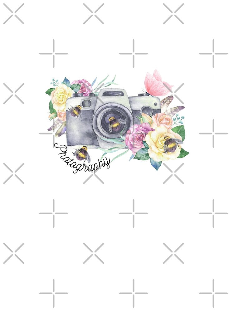 photography, flowers bumble bees. vintage camera, butterfly and bees, love photography. Gift for photography. - photographer by K.M. Creations