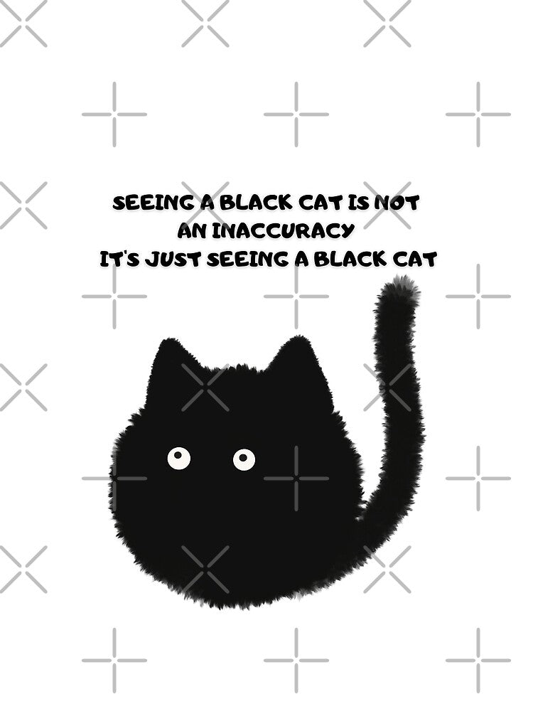 Fluffy Black Cat T-Shirt | Cute Furry Kitty Graphic Tee by SmyrnaArtGalery