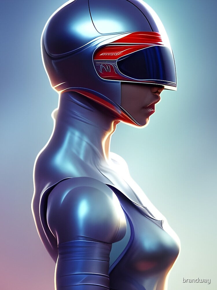 Woman in futuristic helmet by brandway