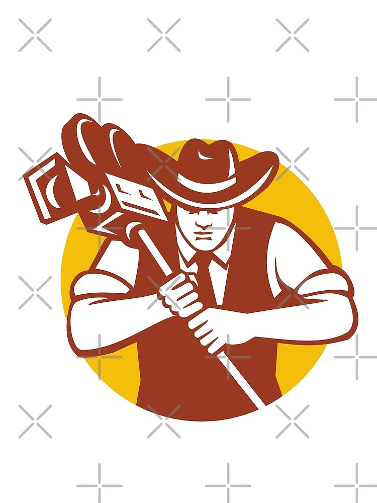 Cowboy Camera Operator Mascot by patrimonio