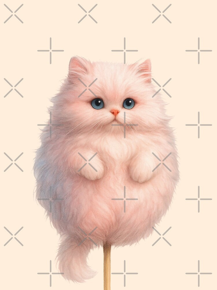 Cotton Candy Cat – Sweet & Fluffy Whimsy Art by Sepinik