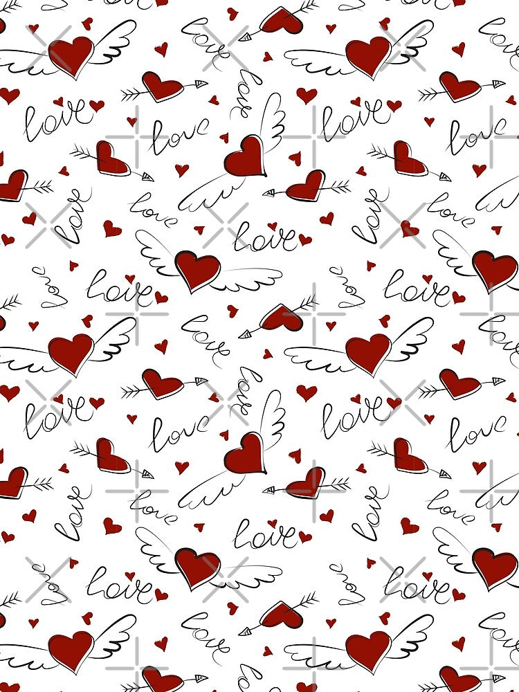Hand-Drawn Love Seamless Pattern – Romantic Doodle Illustration by alijun