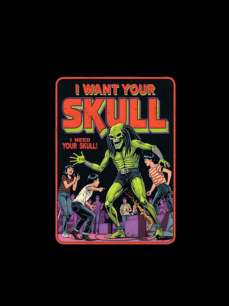 I Want Your Skull | Retro Punk Rock Horror Art by Vintagenaut Co.