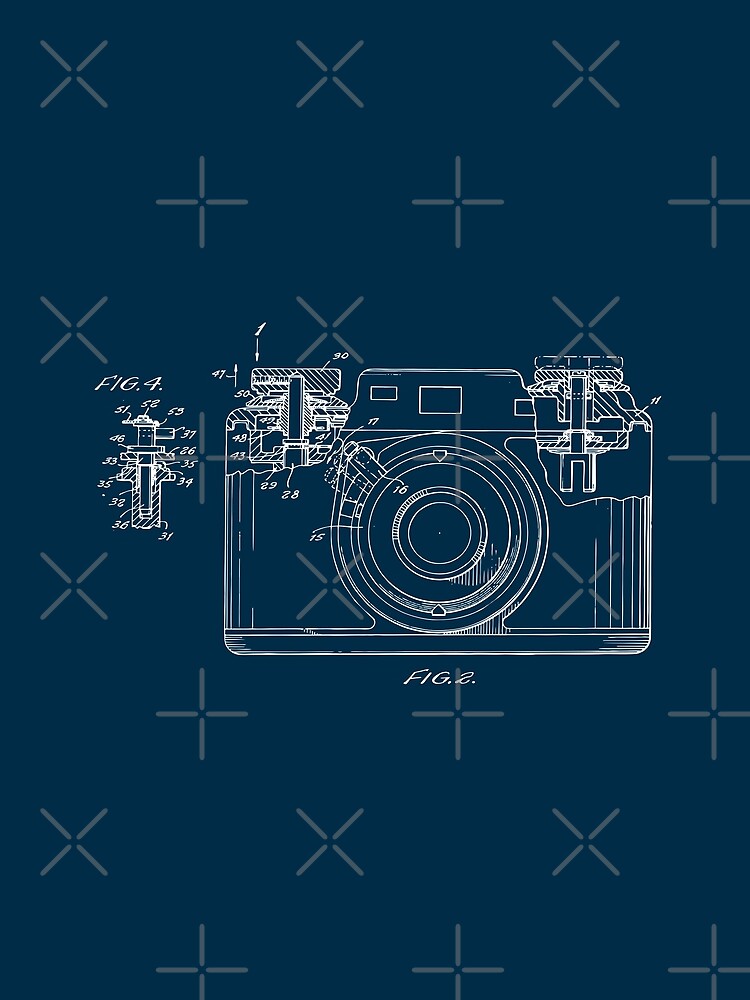 Vintage classic camera patent blueprint design by BRU Design