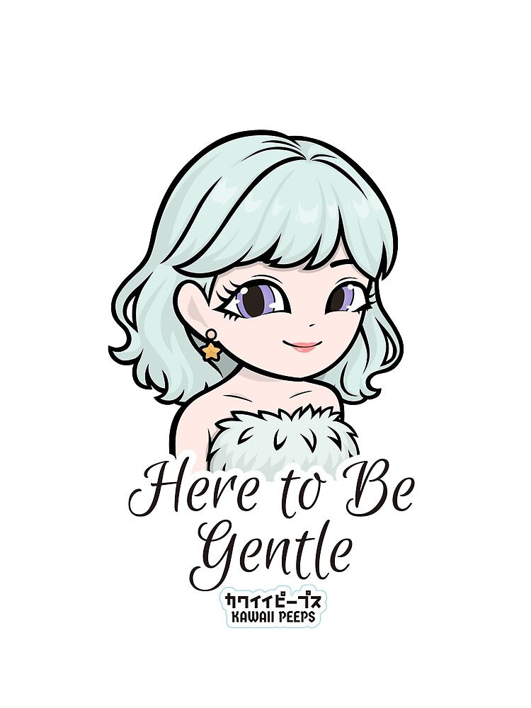 Pastel Power Crew – Here to Be Gentle Pastel Kawaii Self Care Design by P-L-Sardines