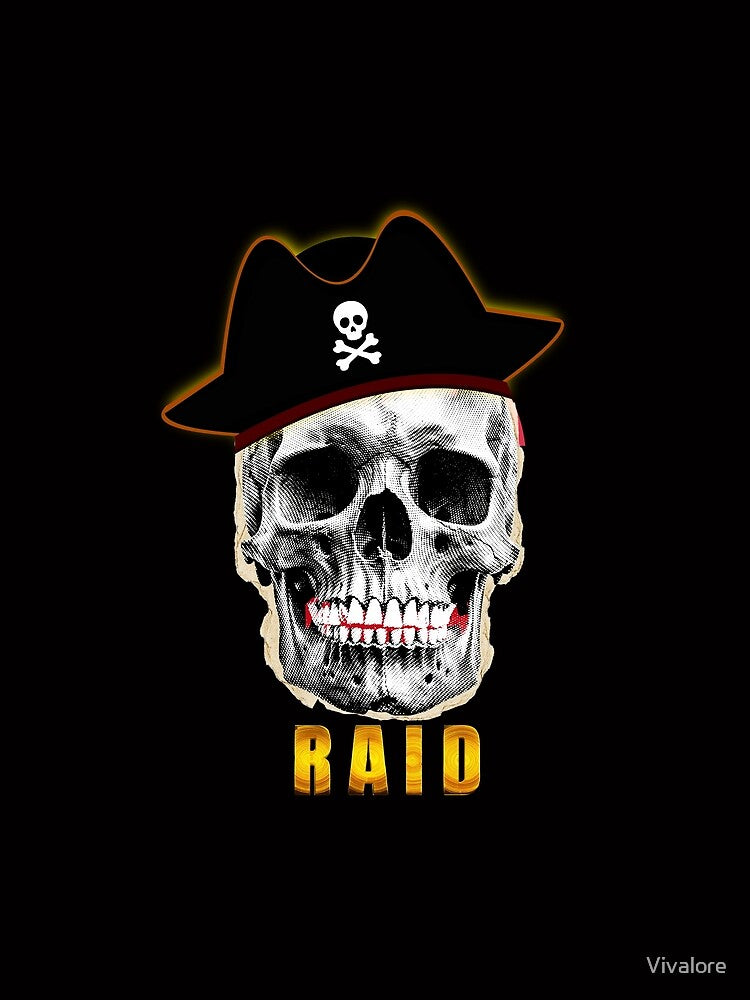 Raid — Pirate Skull Graphic Tee | Vivalore Art by Vivalore