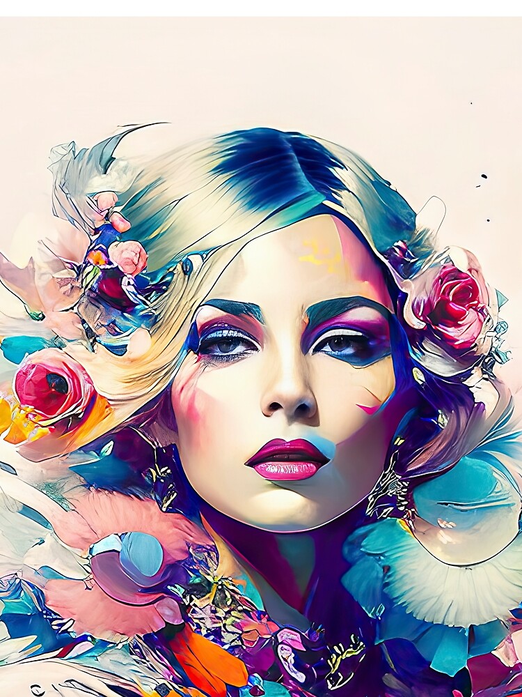 Beautiful woman surrounded by flowers by LLartstation