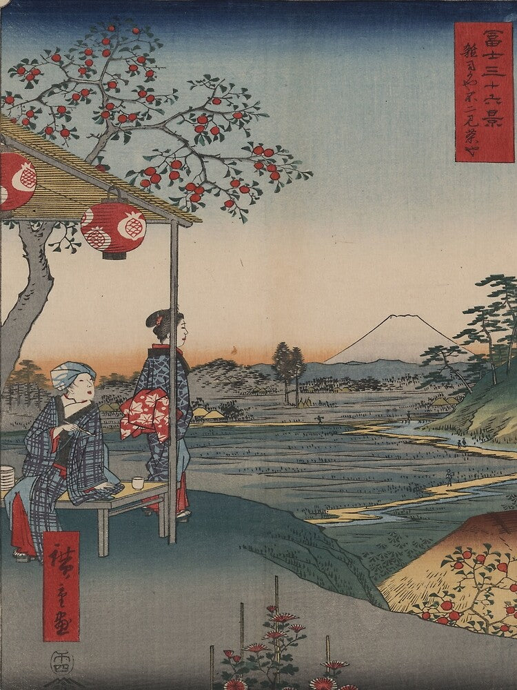 Hiroshige's The Teahouse with the View of Mt. Fuji at Zōshigaya by mosfunky