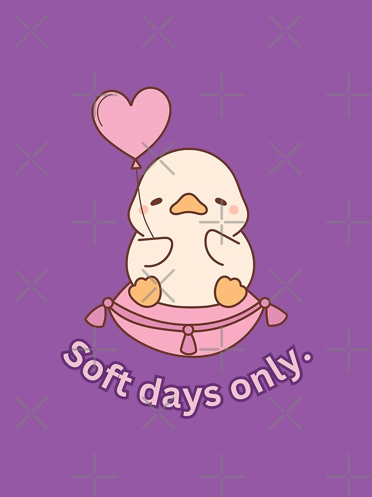 Soft Days Only – Cute Kawaii Chick Aesthetic Illustration by hallwell