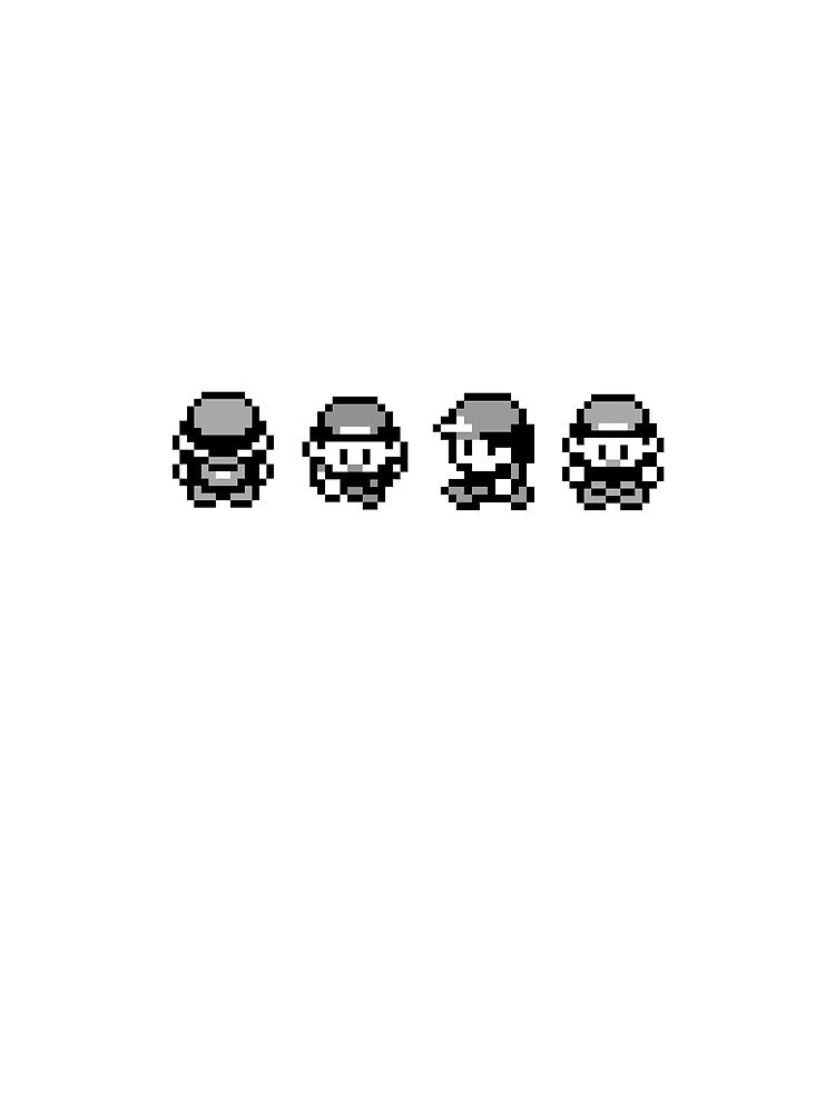 Red and Friends (Gray version) - Gameboy Character - Retro pixel art by ItsRetro90s
