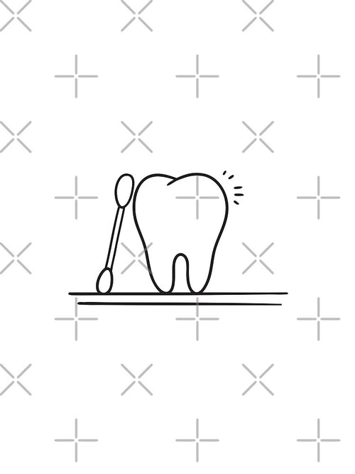 A tooth beside a cotton swab on the table by rasagamastore