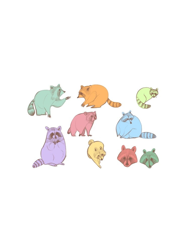 Racoons babies by Sniffografite