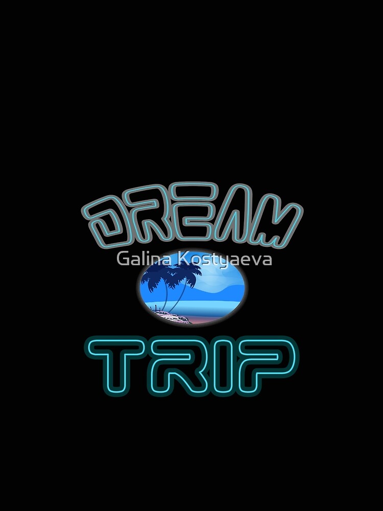 Dream Travel. Ocean, palms, mountains, blue sky by Galina Kostyaeva