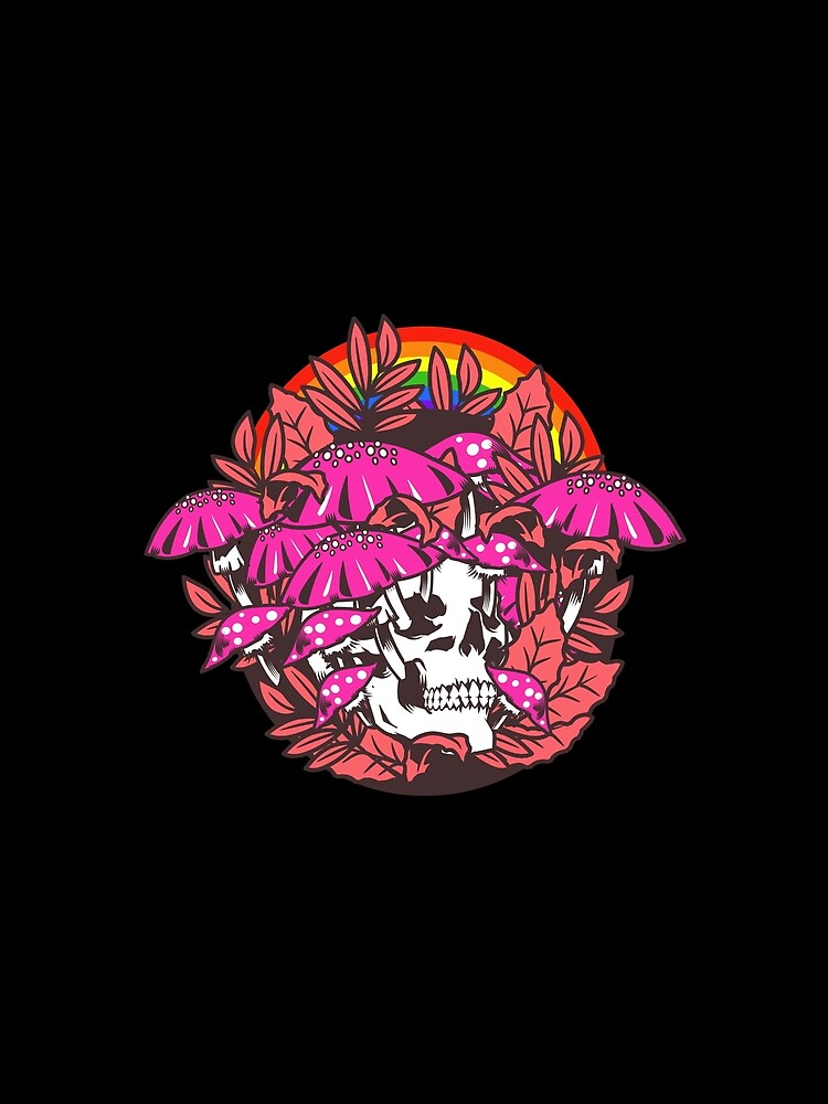 Psychedelic Skull. Rainbow Mushrooms. Trippy. Cool. by shirtdan
