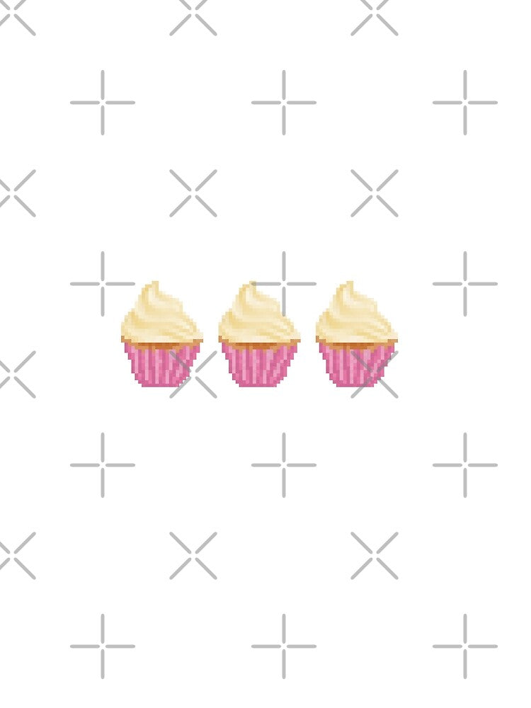 Retro Pixel Vanilla Frosted Cupcakes by 8BitTrip