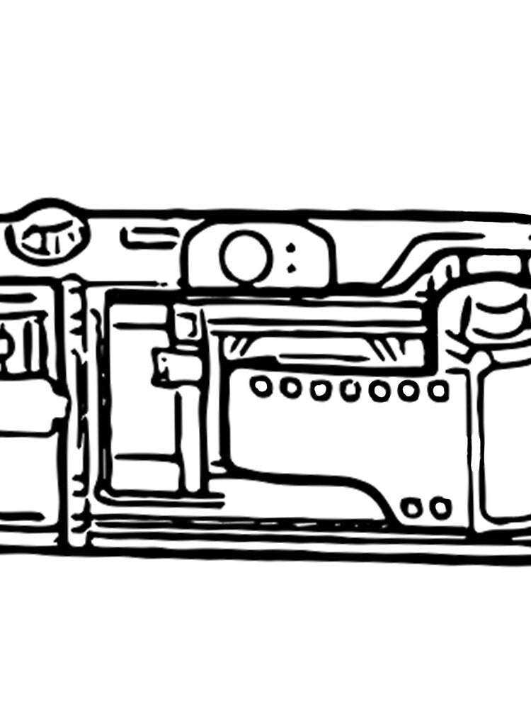 Film Camera Being Loaded Line Drawing by Film Camera Nerds