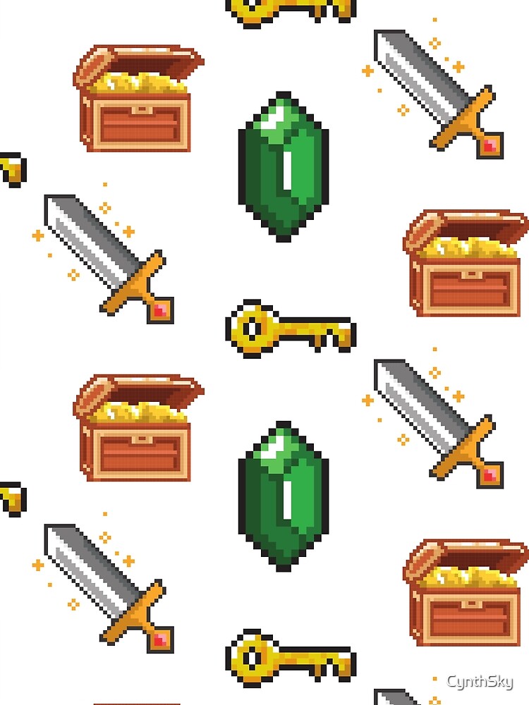 treasure pixel gaming pattern by CynthSky