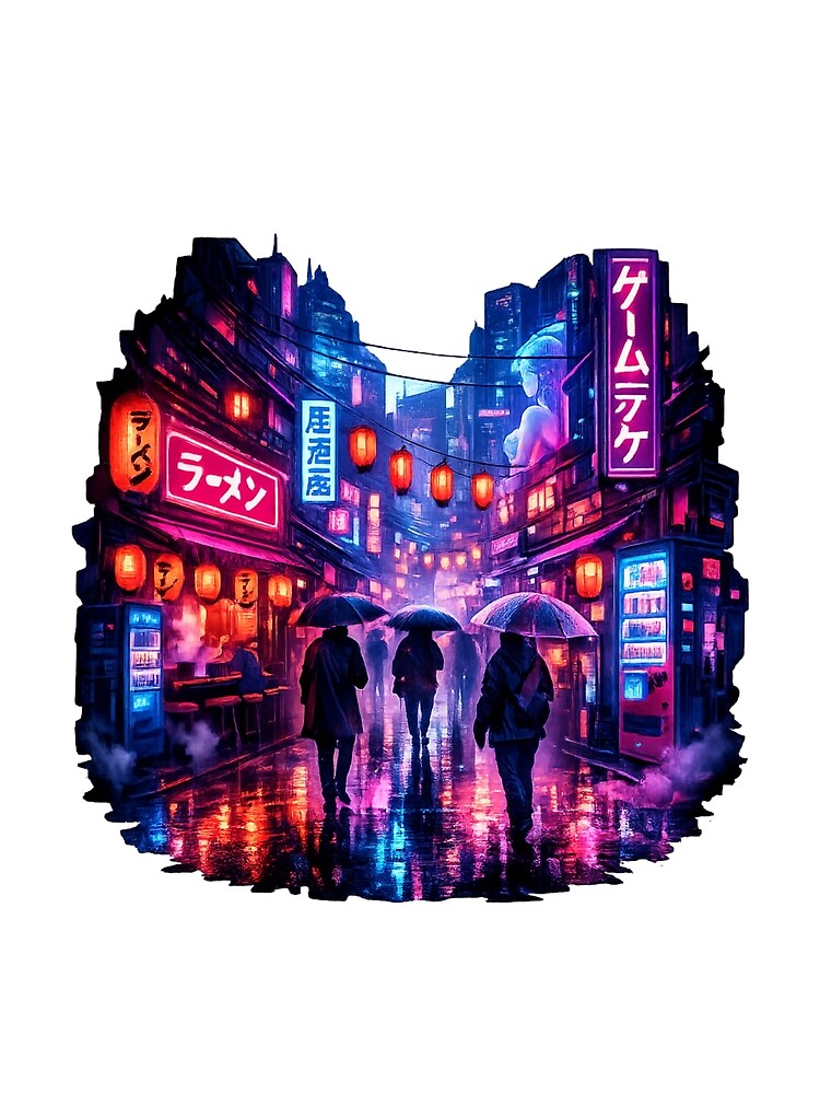 Neon Tokyo Cyberpunk Alley – Futuristic Japanese Night Street Aesthetic Design by ArtWaveStudio8