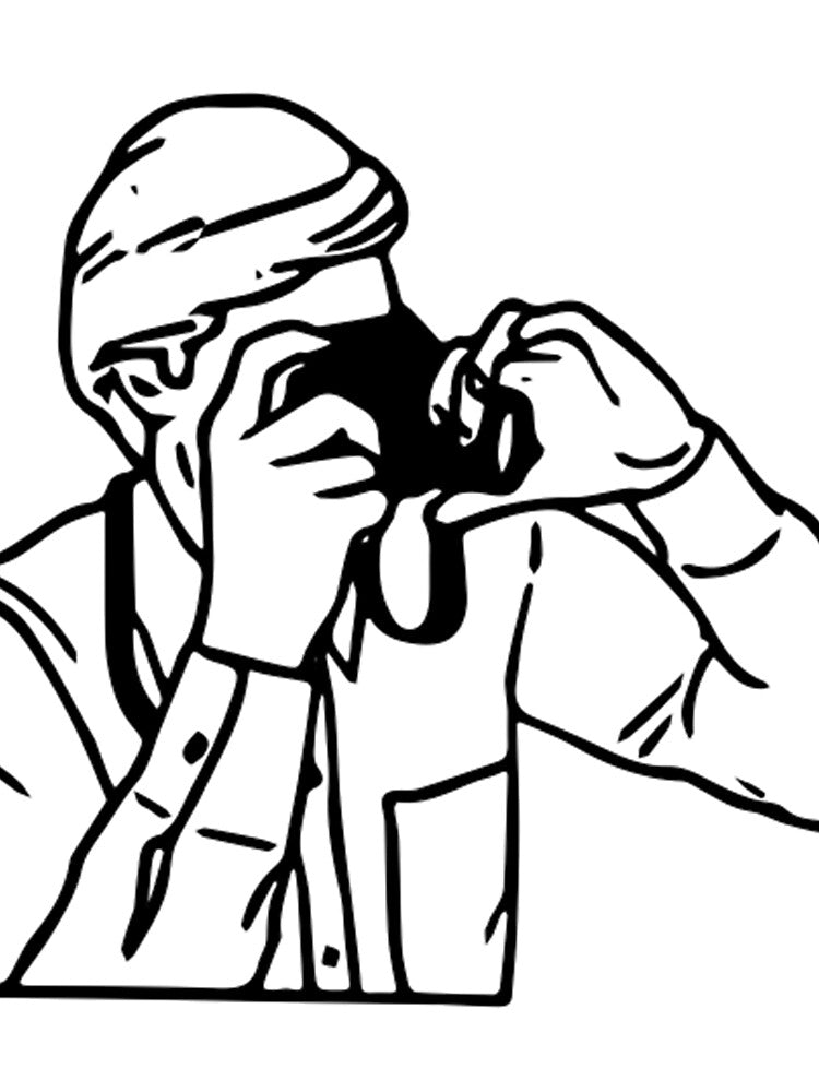 Photographer Line Drawing #2 by Film Camera Nerds