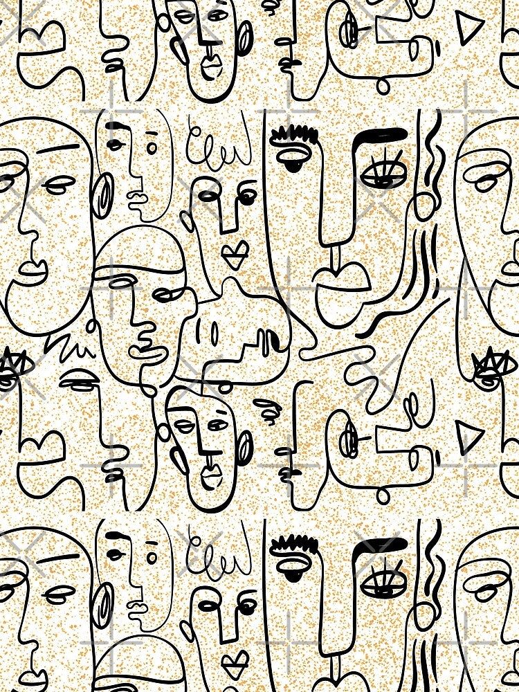 Abstract Face Line Art Facial Expressions by LashCreations