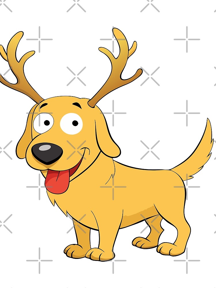 Golden Retriever with Comically Oversized Antlers by omerfdln34