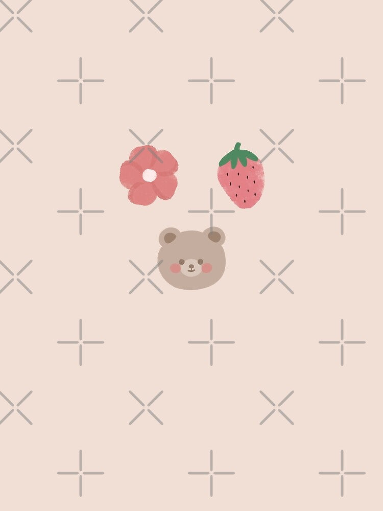 Adorable Teddy Bear, Strawberry and Flower Pack by wonderxwander