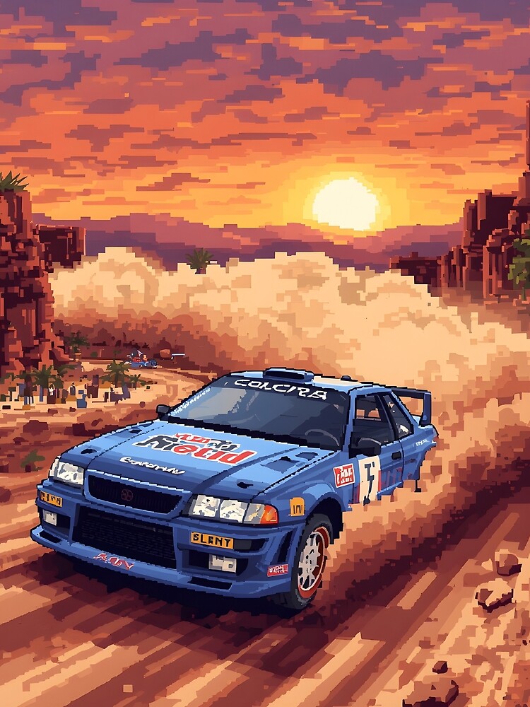 16-Bit Rally Racing Retro Arcade Pixel Art by ThePixelArchive