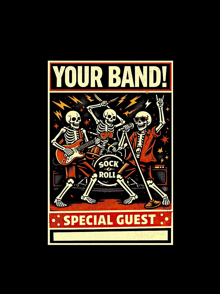 Rock Till We Drop – Retro Skeleton Band Concert Poster Design by Ramkumar2025