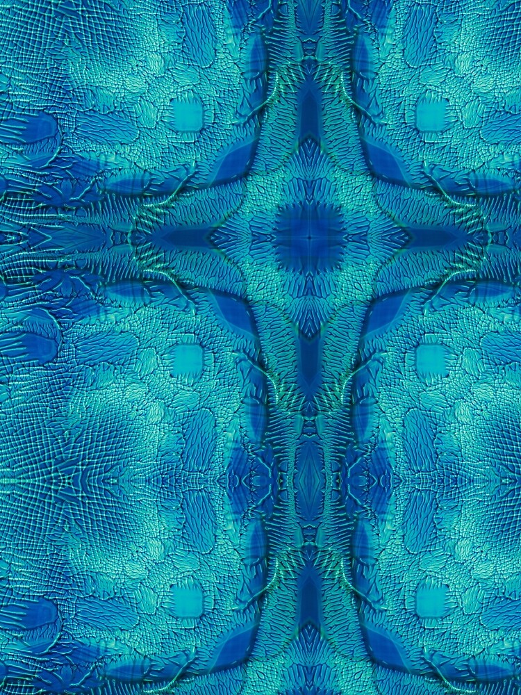 Symmetrical design in blue-turquoise by Psilographics