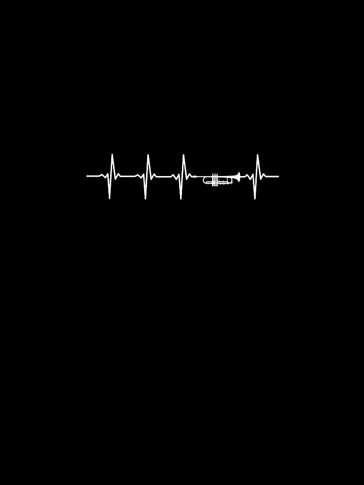 Trumpet Heartbeat Gift For Trumpeters & Trumpet Players by GiaoCalonas