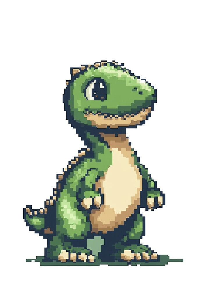 Retro Pixel Dinosaur by BeUniqueCo